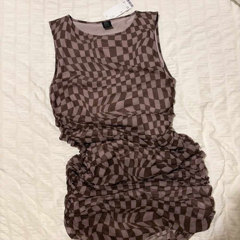 NWT UO ruched mini dress 🤎 - Picture 2 of 6